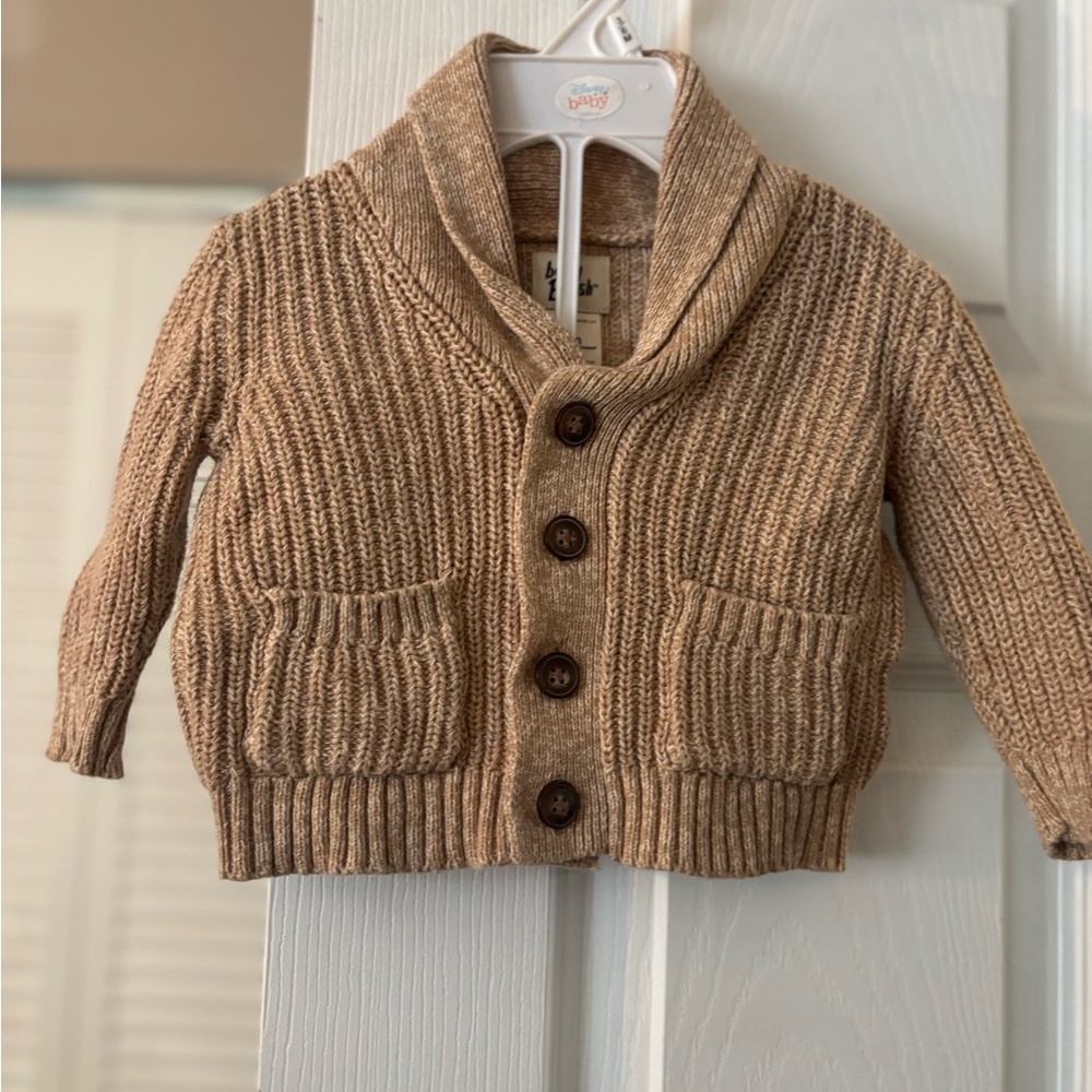 Cozy Tan Knit Cardigan for Kids